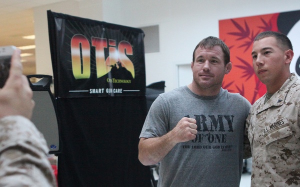 Service members, patrons line up to meet Matt Hughes