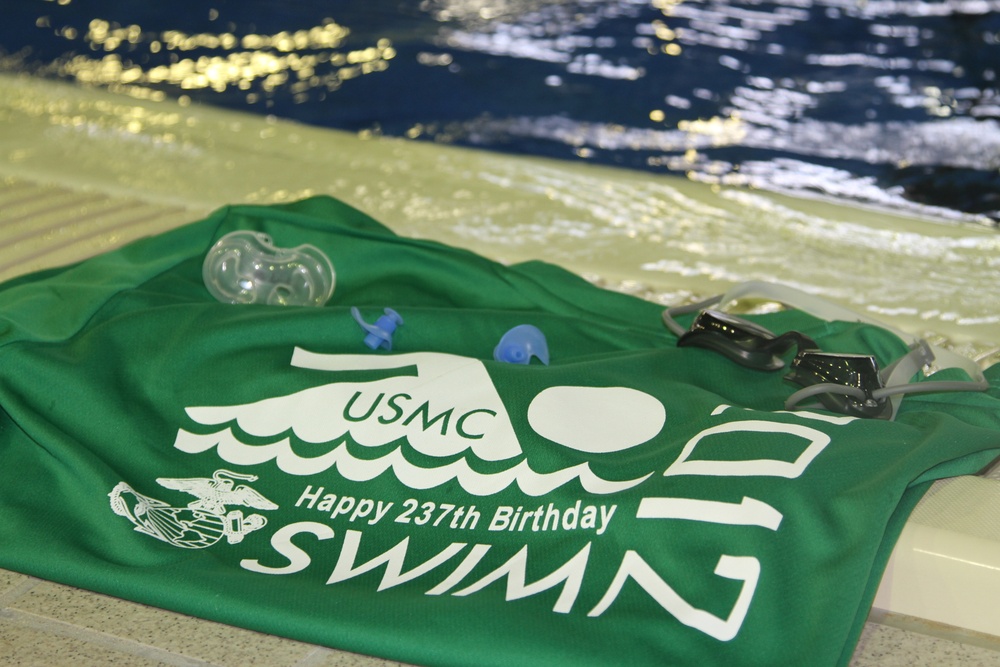 Marines show amphibious skills with Birthday Ball swim &amp; challenge