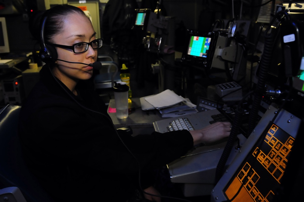 USS Dwight D. Eisenhower sailor at work