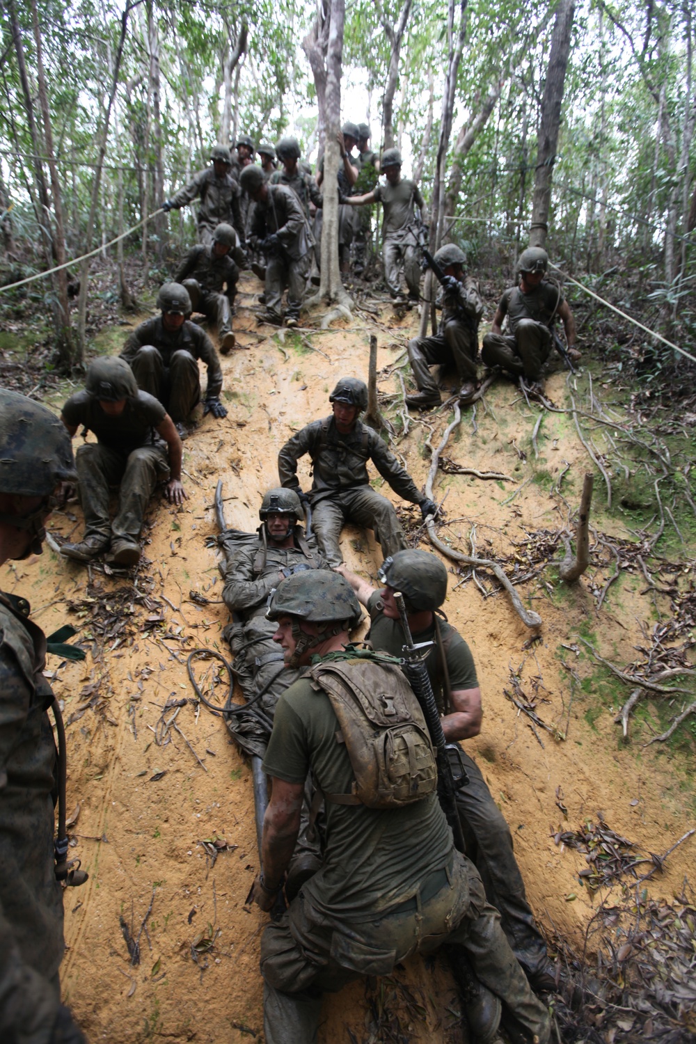 Marines traverse jungle endurance course