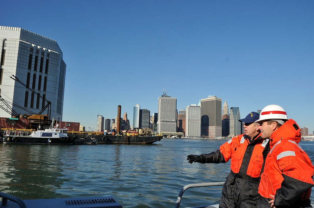 Rear Adm. Abel observes Brooklyn Battery Tunnel dewatering operations