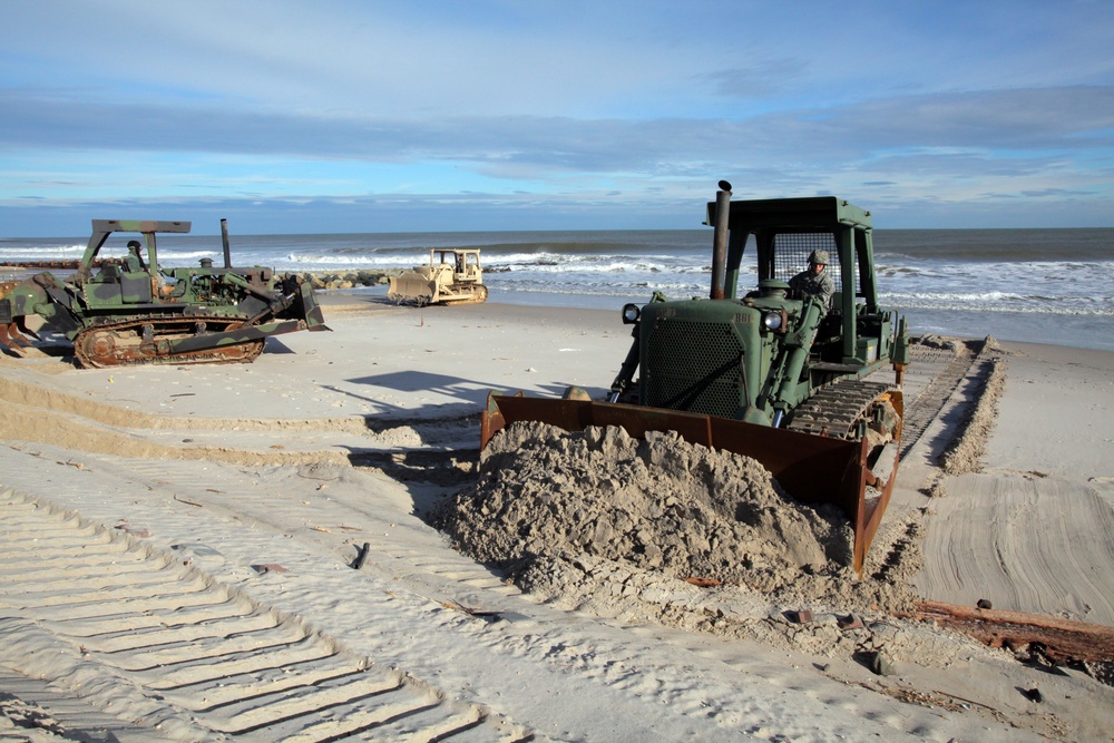 NJ Guard engineers perform beach replenishment operations