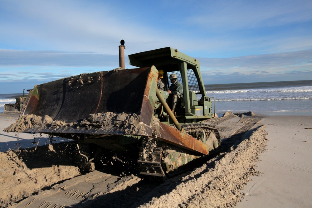 NJ Guard engineers perform beach replenishment operations