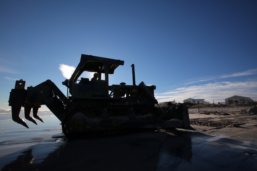 NJ Guard engineers perform beach replenishment operations