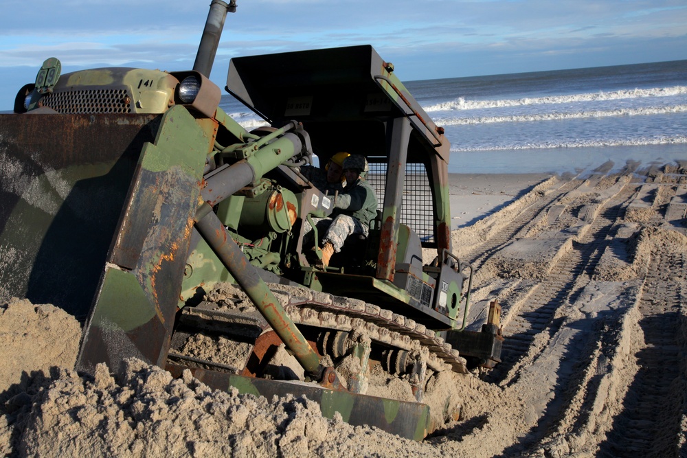 NJ Guard engineers perform beach replenishment operations