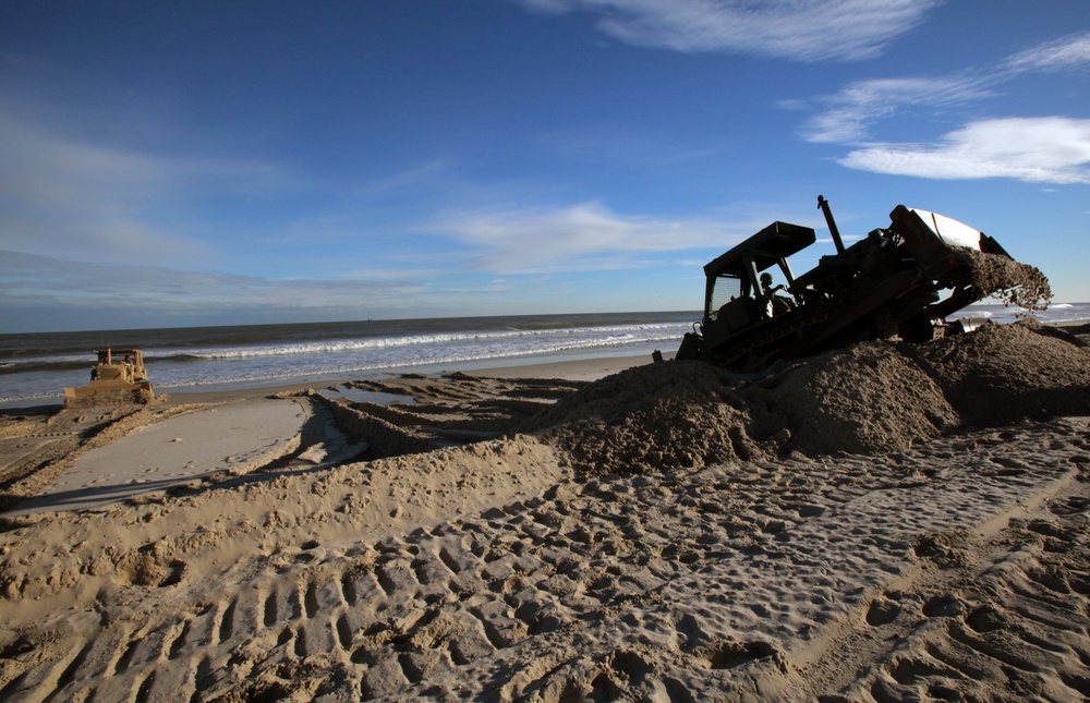 NJ Guard engineers perform beach replenishment operations