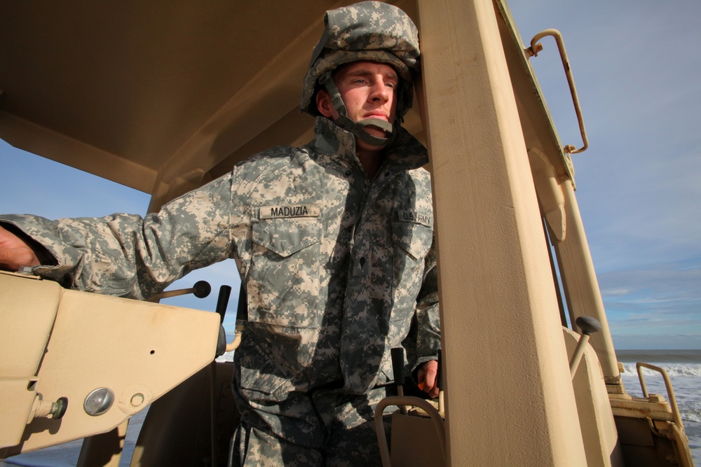 NJ Guard engineers perform beach replenishment operations