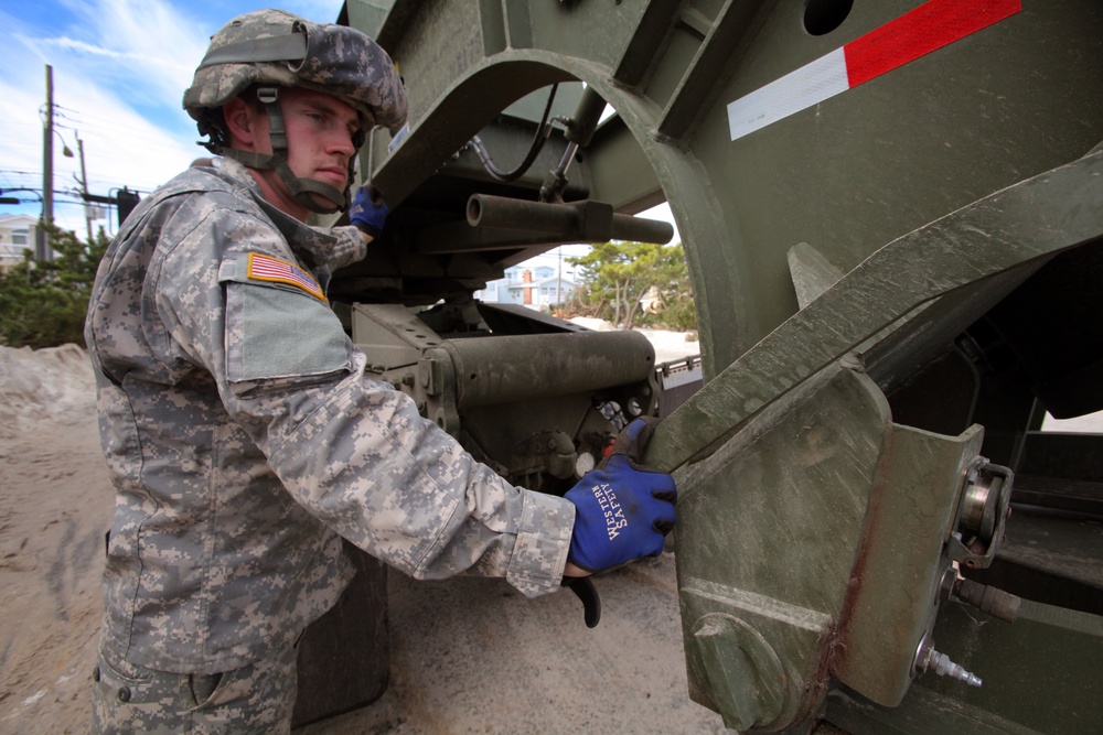 NJ Guard engineers perform beach replenishment operations