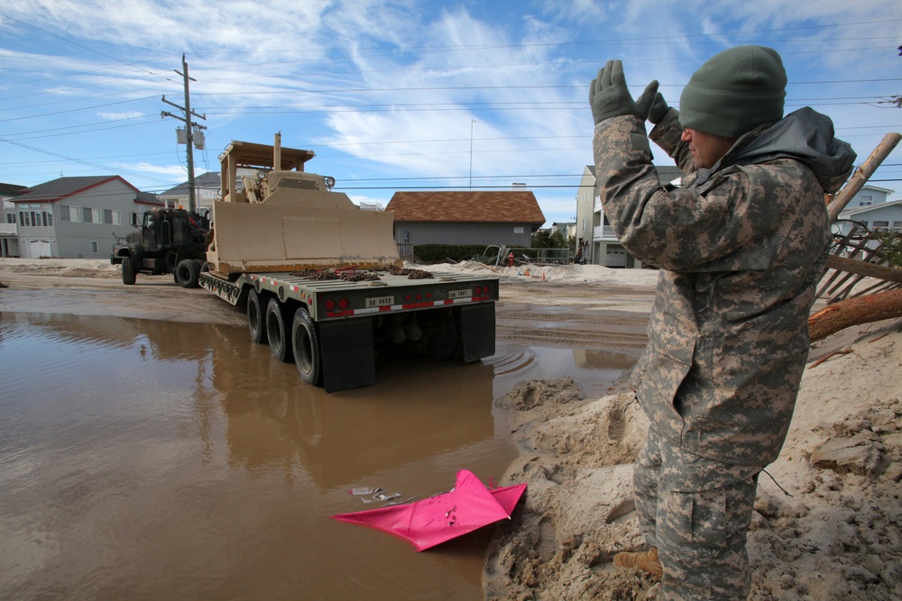 NJ Guard engineers perform beach replenishment operations