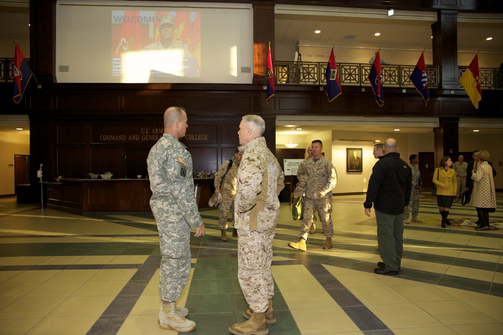 Commandant of the Marine Corps, Gen. James F. Amos speaks to students