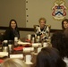 First Lady of the Marine Corps Bonnie Amos speaks to student spouses