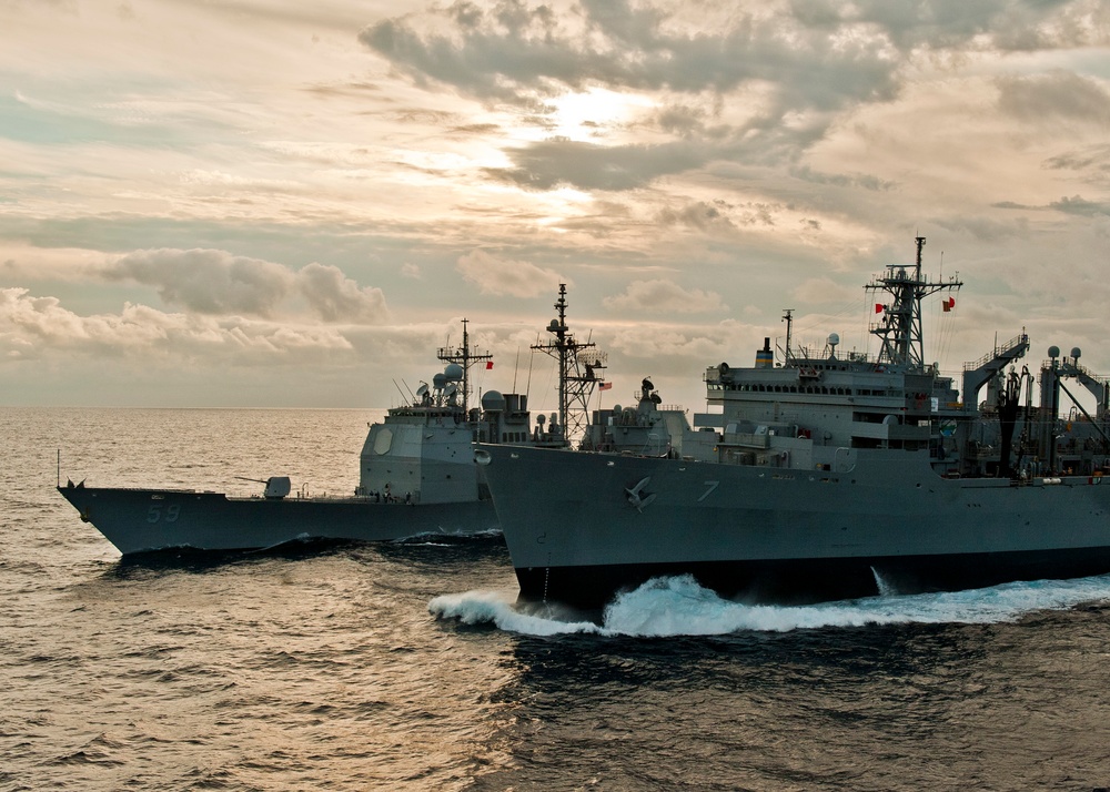 USS Nimitz replenishment at sea