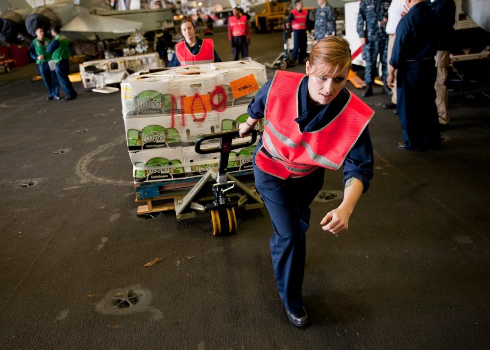 USS Nimitz replenishment at sea