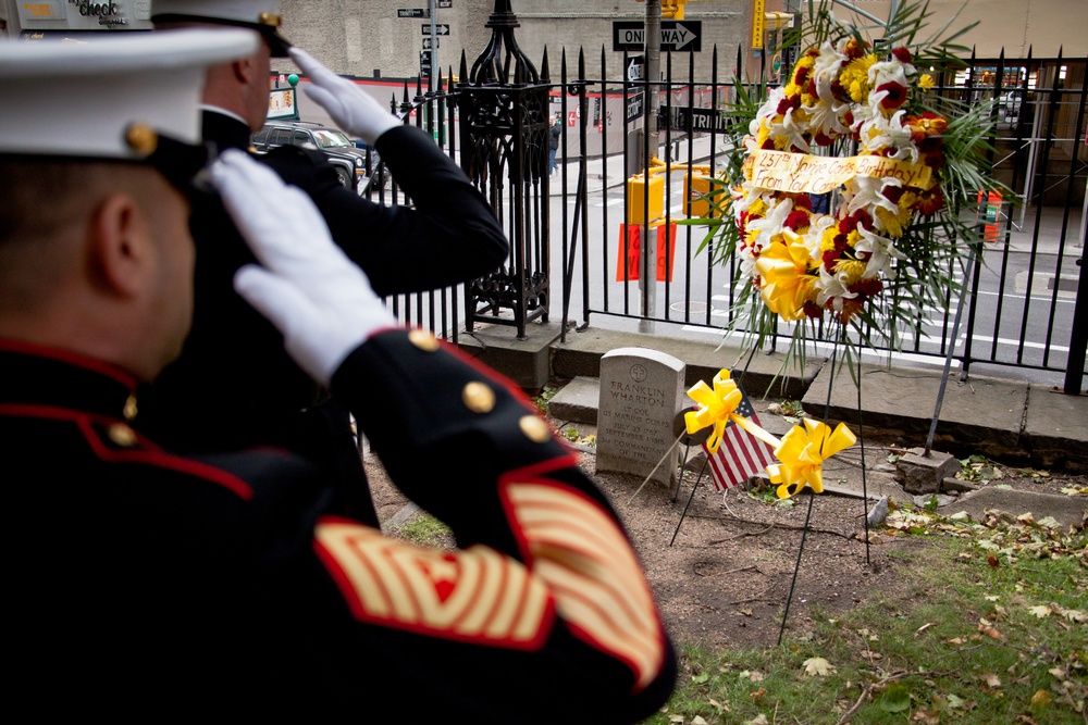 Marines place wreath at grave site of 3rd Commandant on 237th Marine Corps' birthday, Nov. 10