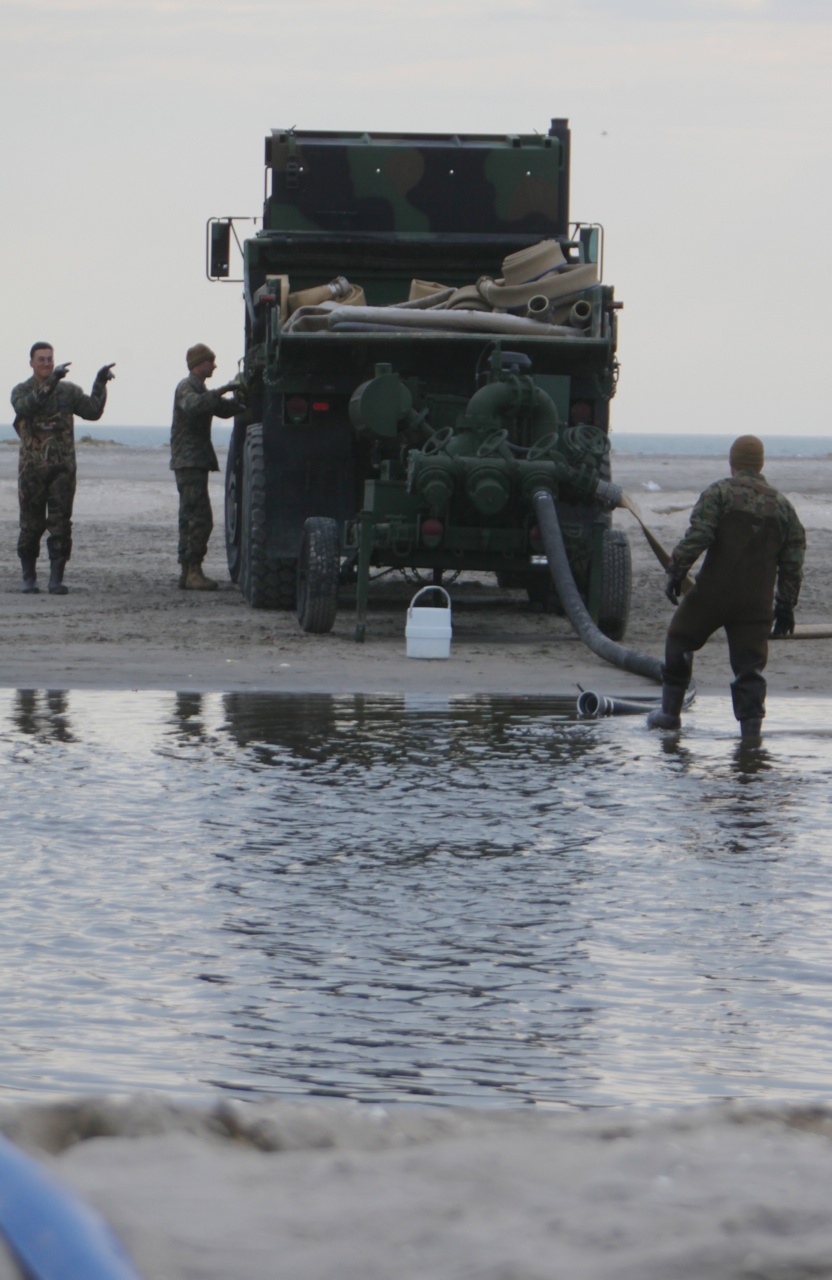 Marines supporting Hurricane Sandy relief celebrate Corps' 237th birthday