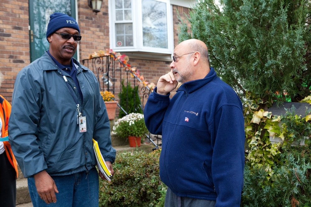 FEMA Community Relations Specialists work in Staten Island