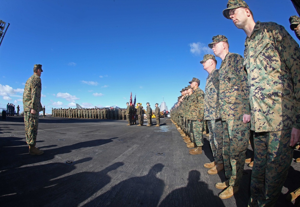 237th Marine Corps birthday ceremony aboard USS Iwo Jima