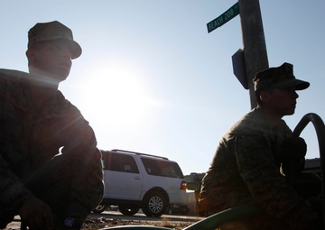 Marines pump water in Breezy Point, N.Y.