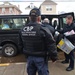 Federal officers unload food