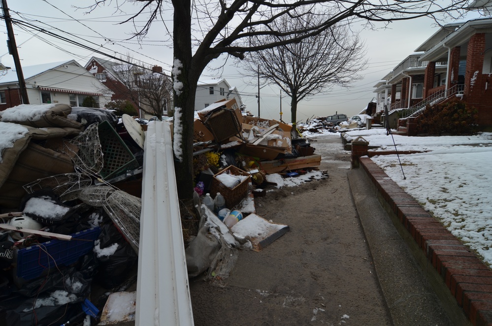 Debris on street in Rockaway area