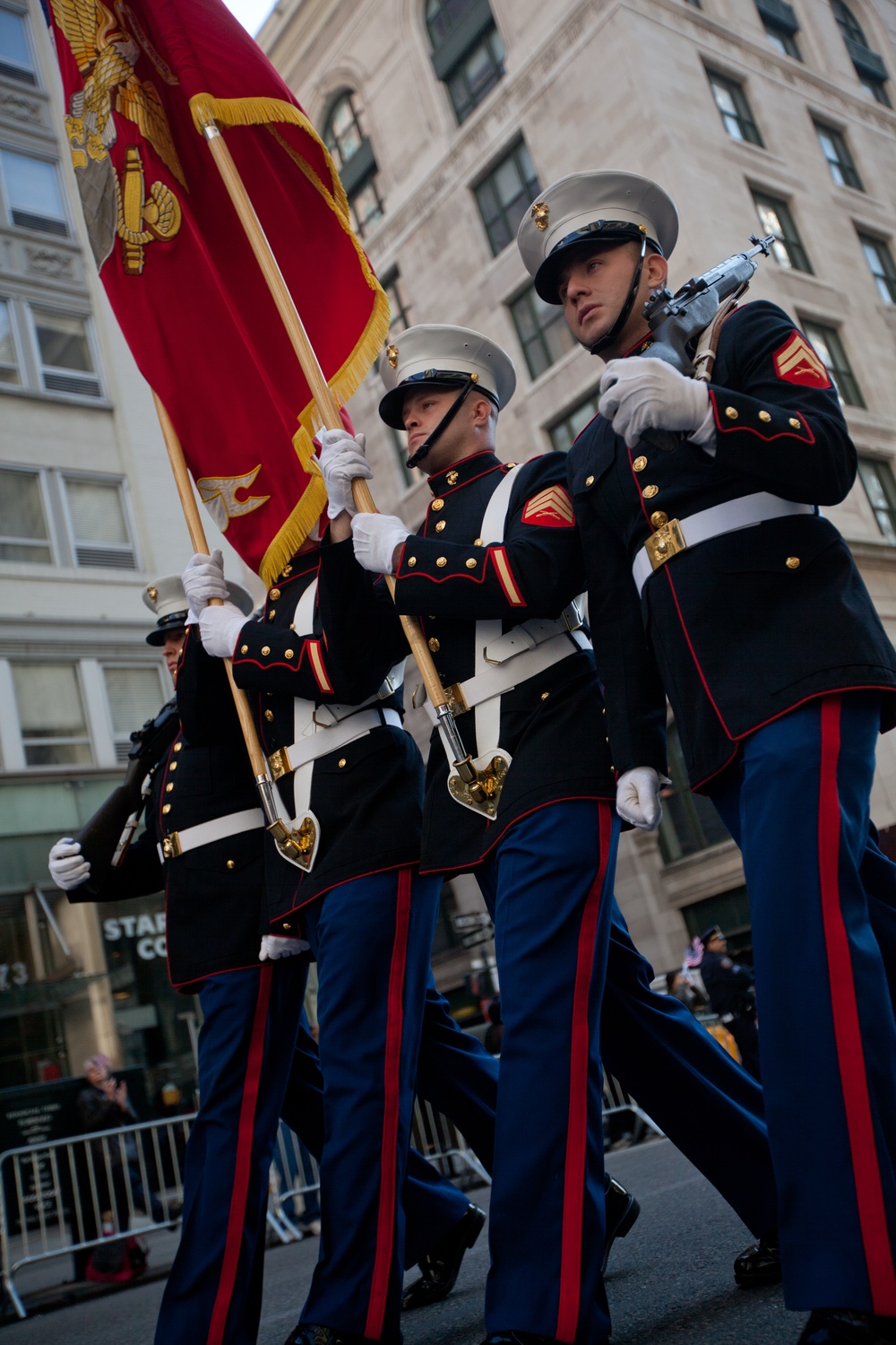 Marines march in New York Veterans Day Parade, Nov. 11, 2012