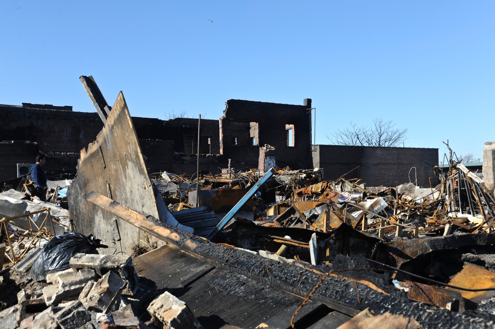 Fire destruction of Rockaway business district