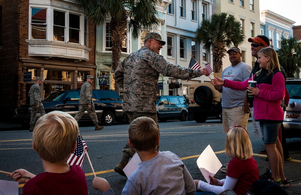 JB Charleston service members march in the Charleston Veterans Day Parade