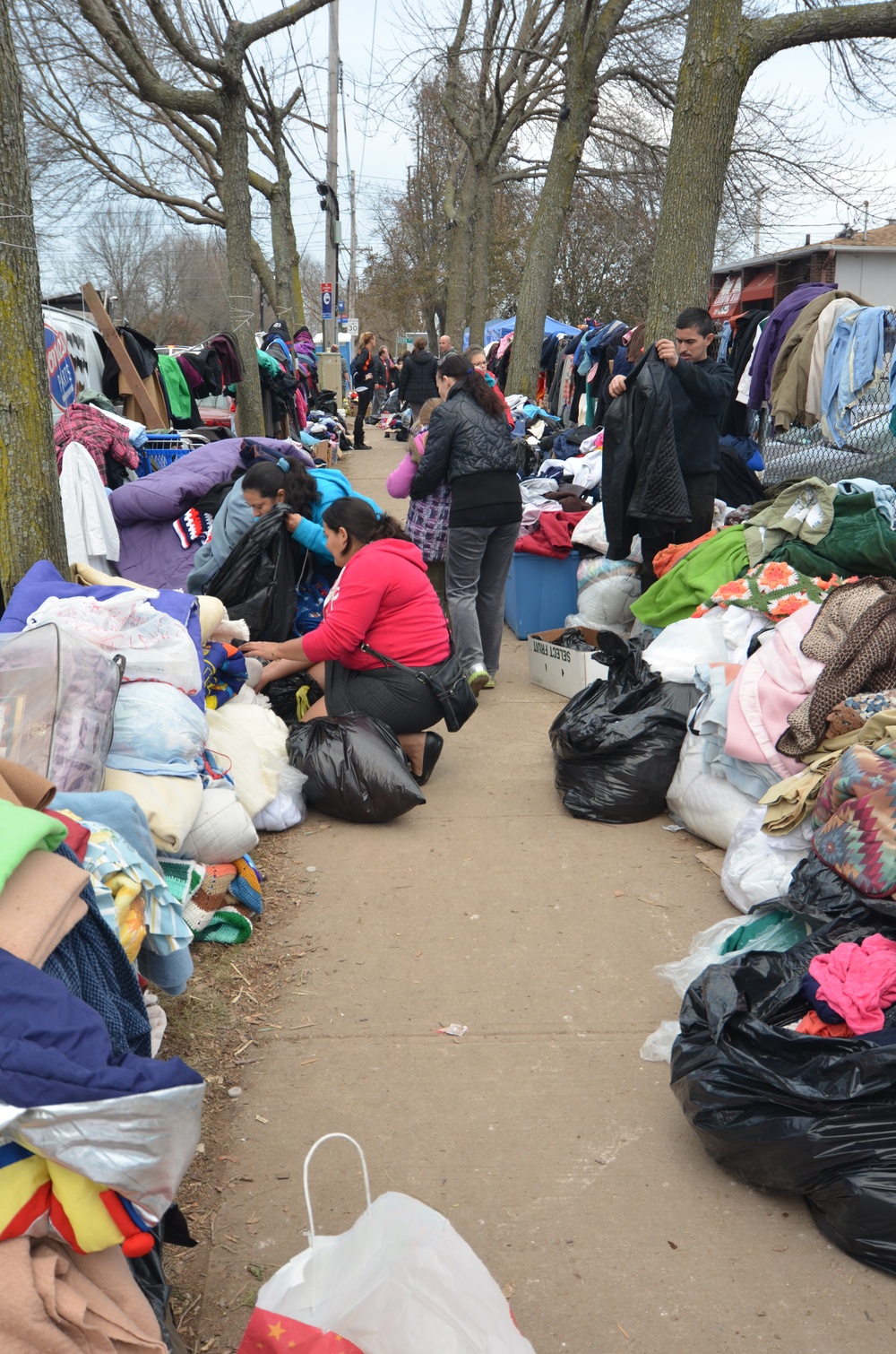 Residents donate clothing to victims of superstorm Sandy