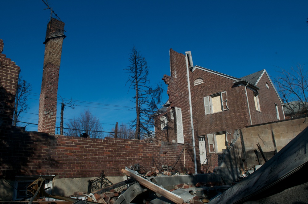 Flood related fires destroy homes in Rockaway, NY