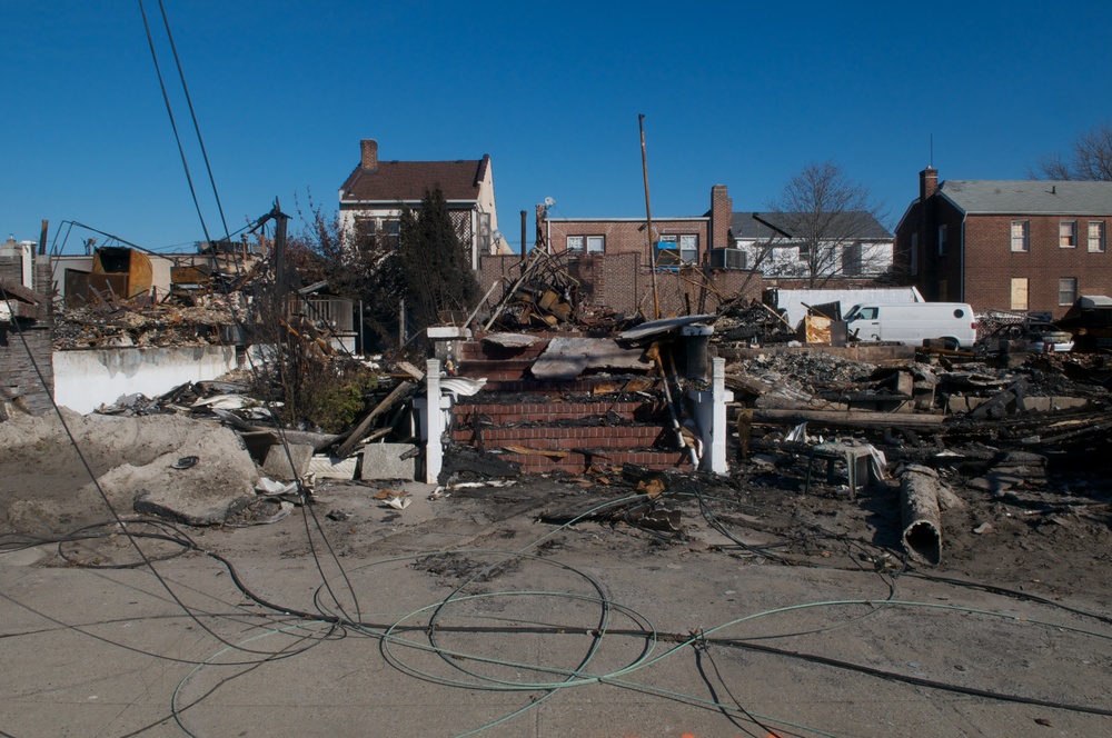 Flood related fires destroy homes in Rockaway, NY