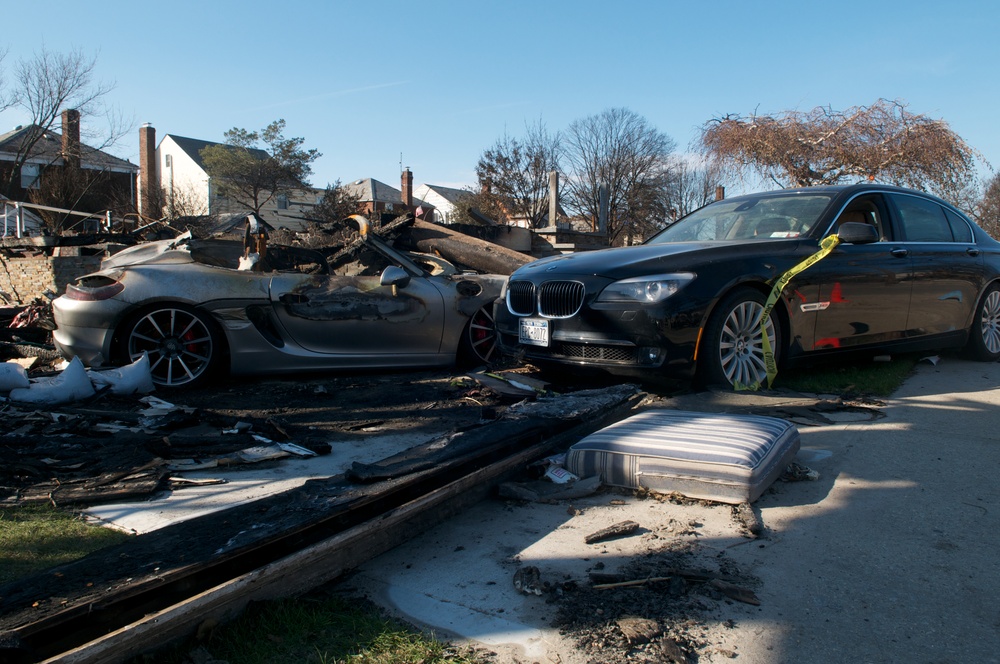 Flood related fires destroy homes in Rockaway, NY