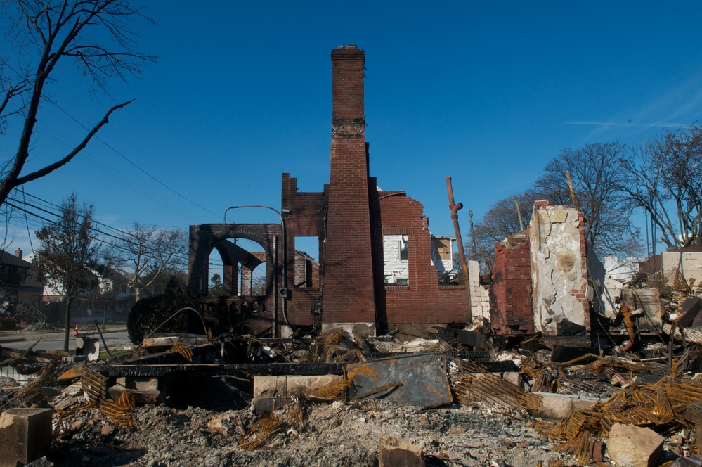 Flood related fires destroy homes in Rockaway, NY
