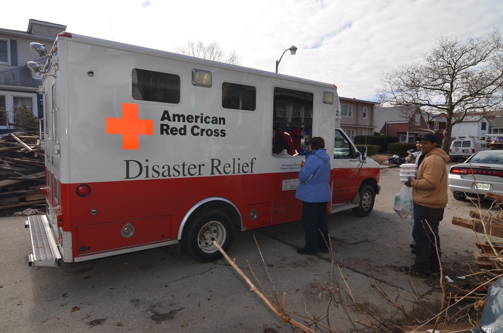 American Red Cross provides free meals on wheels for victims of Superstorm Sandy
