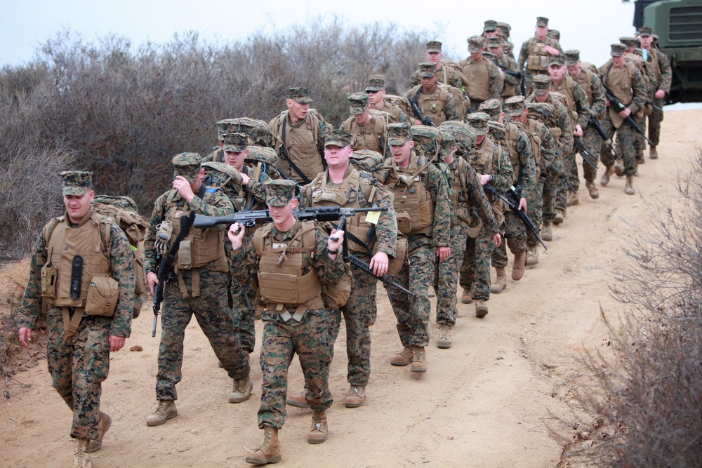 7th ESB Marines hike through Camp Pendleton