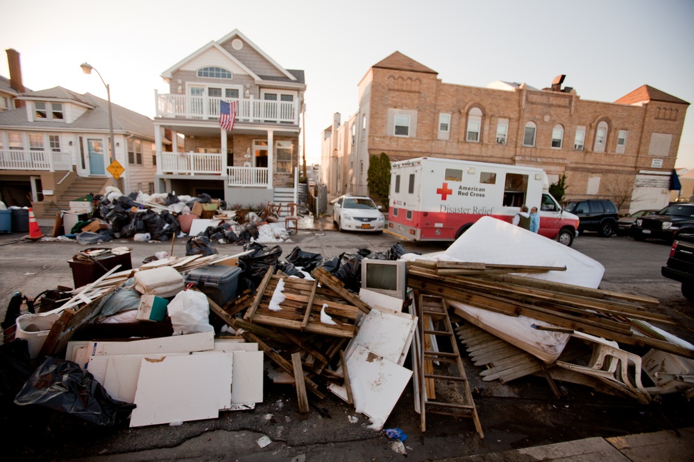 The American Red Cross delivers meals to Hurricane Sandy survivors in the Long Beach vicinity