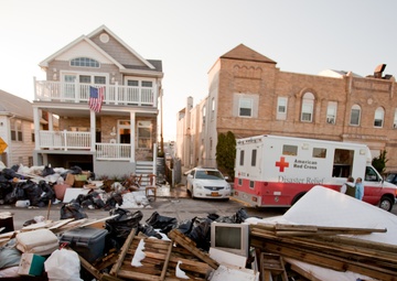 The American Red Cross delivers meals to Hurricane Sandy survivors in the Long Beach vicinity