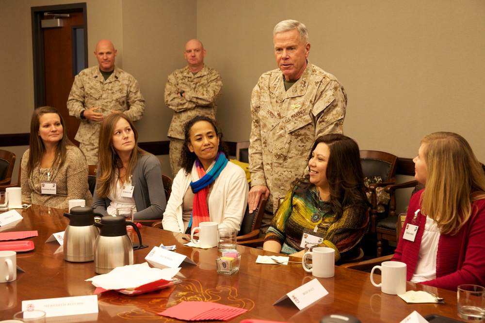 Commandant addresses classes, meets with students