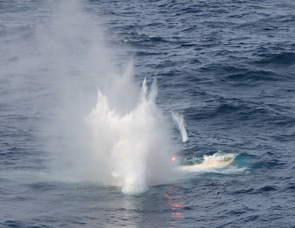 Speedboat shot by USS Gary sailors