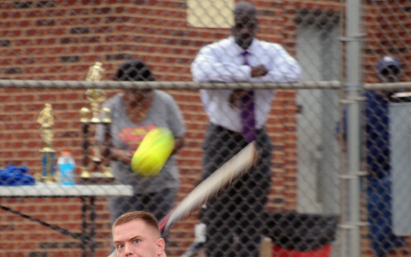 Players bat it out during the Home Run Derby