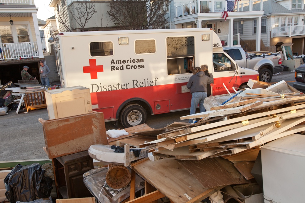 The American Red Cross delivers meals to Hurricane Sandy survivors in the Long Beach vicinity.