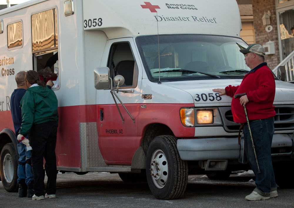 The American Red Cross delivers meals to Hurricane Sandy survivors in Long Beach, NY.