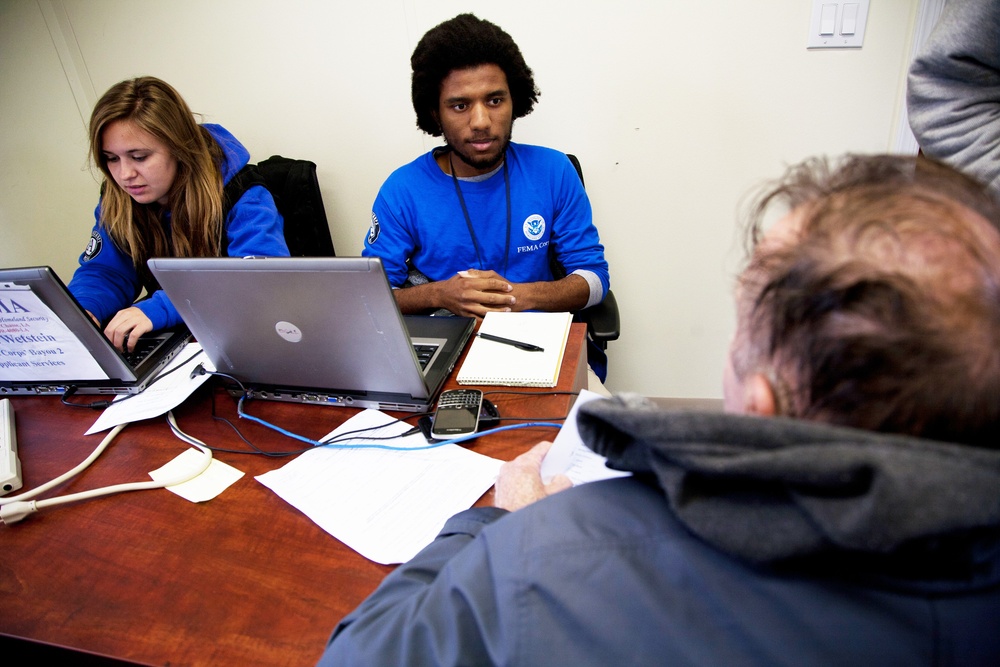 FEMA Corps members in Disaster Recovery Center