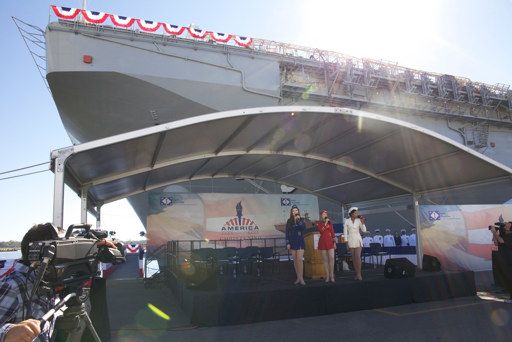 USS America christening