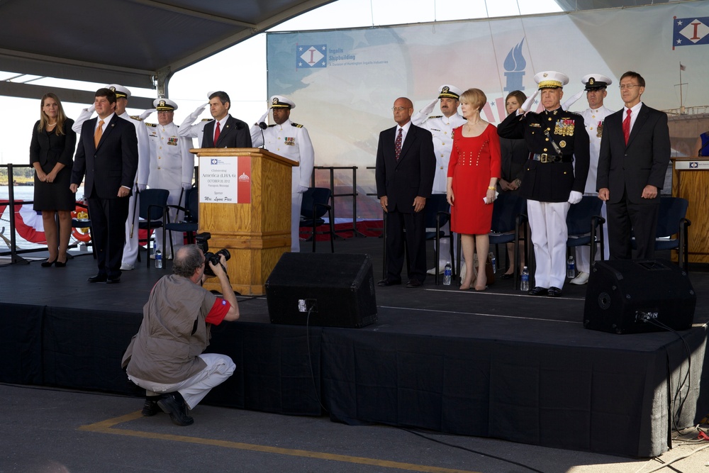 USS America christening