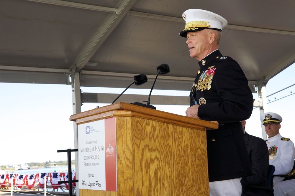 USS America christening