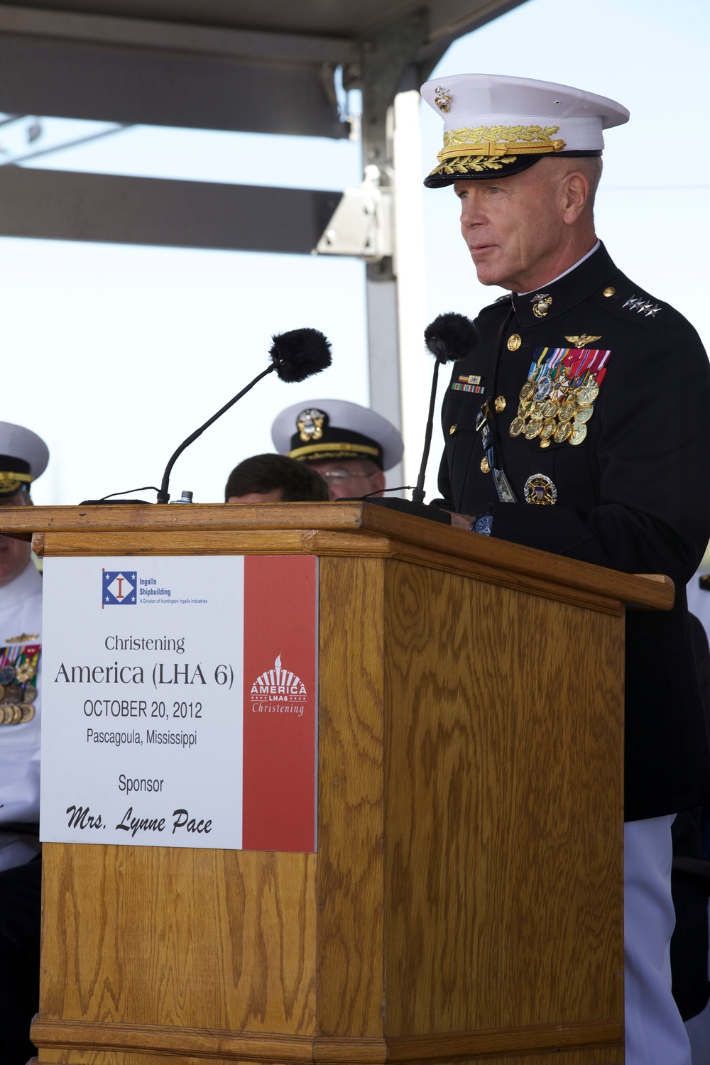 USS America christening