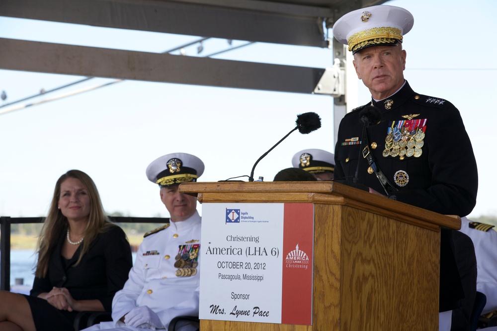 USS America christening