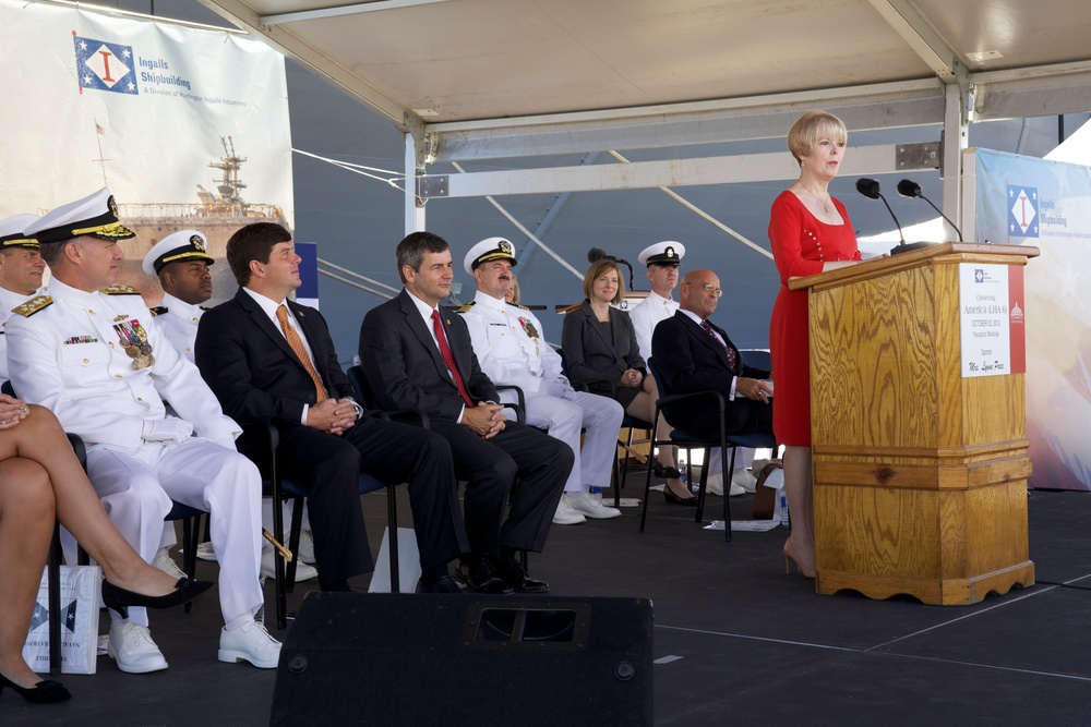 USS America christening