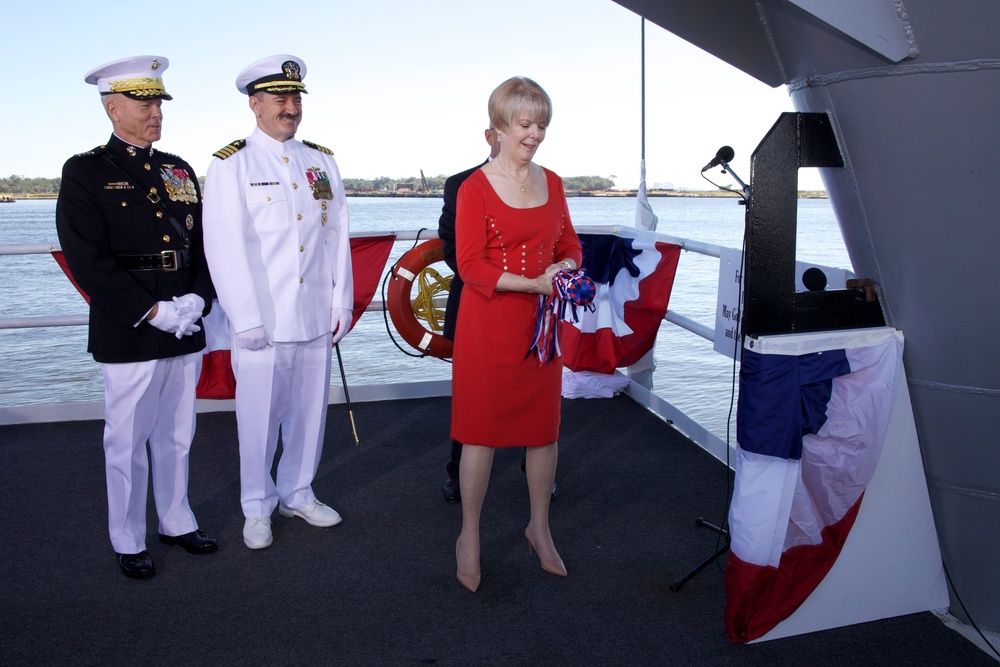 USS America christening