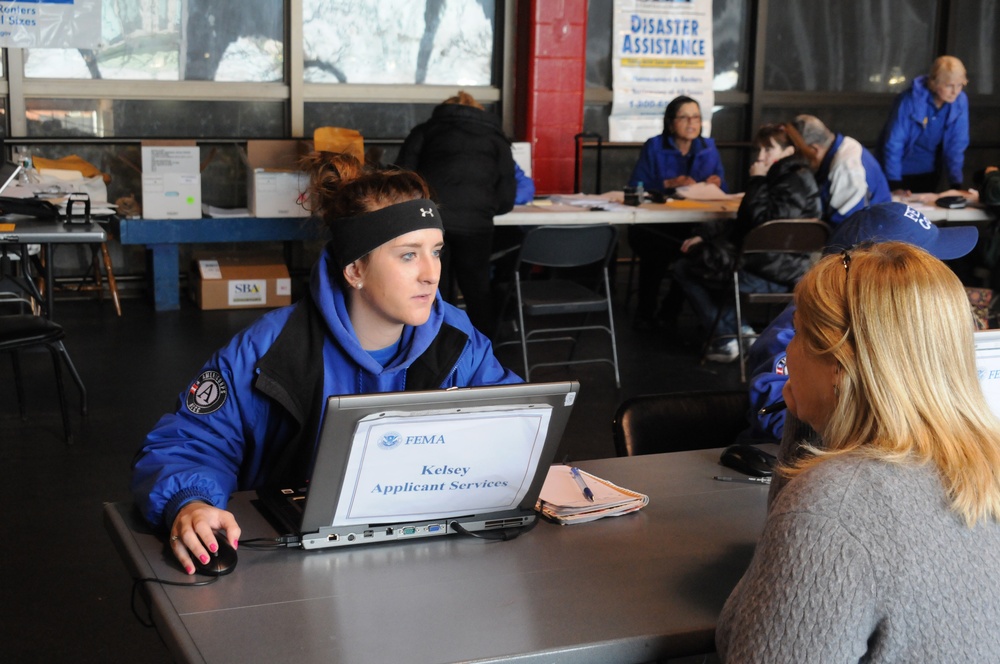 FEMA Corps interviewer at disaster center